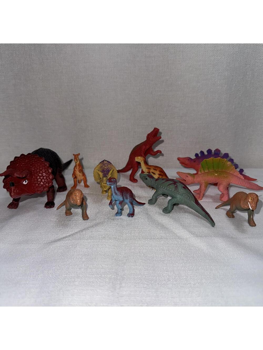 Dinosaur Toy Lot Set of 11 Assorted Figures for Kids or Collectors Triceratops